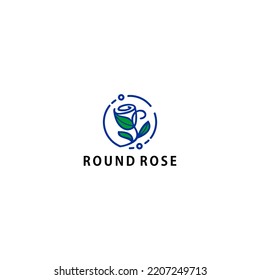 rose and round Logo Design Template