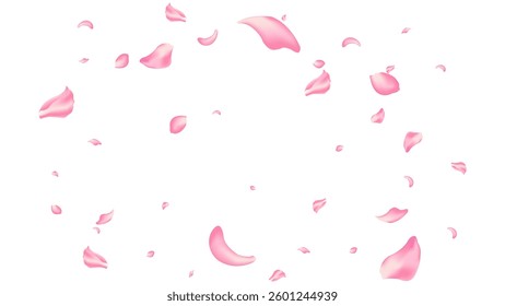 rose and sakura flying petal romantic background vector