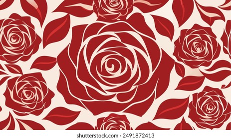 rose seamles pattern background vector