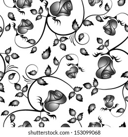 Rose seamless background floral pattern. Vintage vector wallpaper flower texture. 