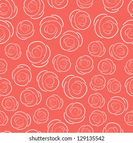 Rose seamless background flower pattern. Romantic floral vintage design. Vector illustration background