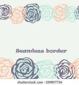 Rose seamless border.