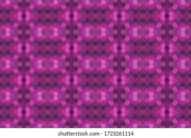 Rose nahtlose Mosaikmuster. Abstrakter sechseckiger Hintergrund für Tapete, Hintergrund, Banner, Vorlage, Illustration, Stoff und andere Anwendungen. Vektorgrafik.