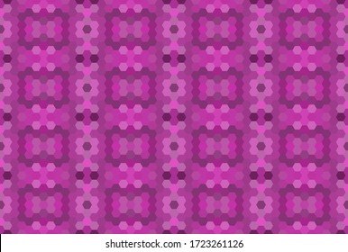 Rose seamless mosaic pattern. Abstract hexagon background for wallpaper, backdrop, banner, template, illustration, fabric and other applications. Vector.