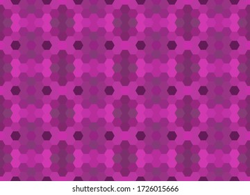 Rose seamless mosaic pattern. Abstract hexagon background for wallpaper, backdrop, banner, template, illustration, fabric and other applications. Vector.