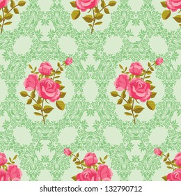 Rose seamless ornamental wallpaper