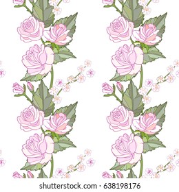 Rose seamless pattern background.