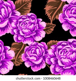 Rose seamless pattern. Beautiful floral texture. Vintage.
