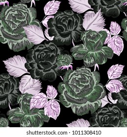 Rose seamless pattern. Beautiful floral texture. Vintage.
