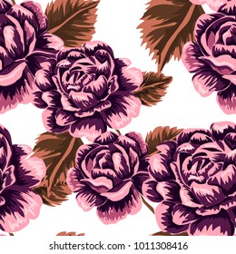 Rose seamless pattern. Beautiful floral texture. Vintage.
