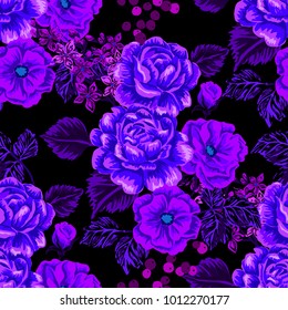Rose seamless pattern. Beautiful floral texture. Vintage.
