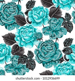 Rose seamless pattern. Beautiful floral texture. Vintage.
