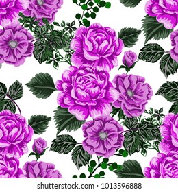 Rose seamless pattern. Beautiful floral texture. Vintage.
