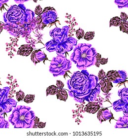 Rose seamless pattern. Beautiful floral texture. Vintage.
