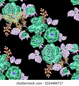 Rose seamless pattern. Beautiful floral texture. Vintage.
