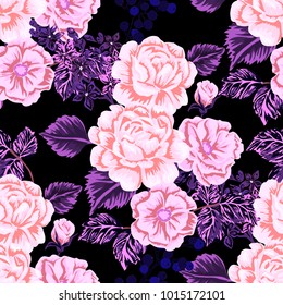Rose seamless pattern. Beautiful floral texture. Vintage.
