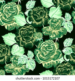 Rose seamless pattern. Beautiful floral texture. Vintage.
