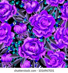 Rose seamless pattern. Beautiful floral texture. Vintage.
