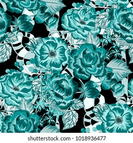 Rose seamless pattern. Beautiful floral texture. Vintage.
