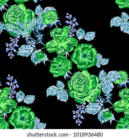 Rose seamless pattern. Beautiful floral texture. Vintage.
