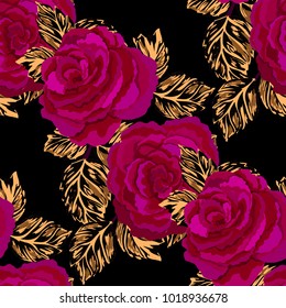 Rose seamless pattern. Beautiful floral texture. Vintage.
