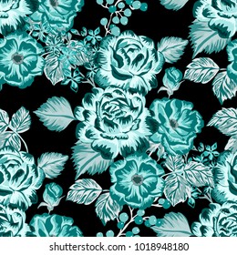 Rose seamless pattern. Beautiful floral texture. Vintage.
