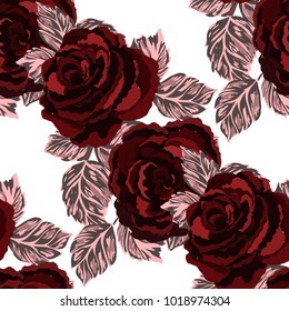Rose seamless pattern. Beautiful floral texture. Vintage.
