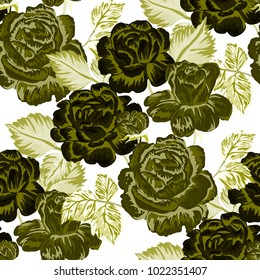 Rose seamless pattern. Beautiful floral texture. Vintage.
