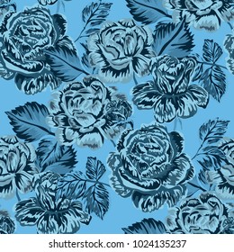 Rose seamless pattern. Beautiful floral texture. Vintage.
