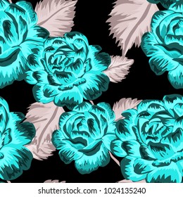Rose seamless pattern. Beautiful floral texture. Vintage.
