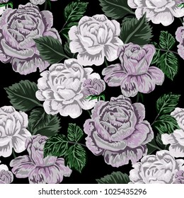Rose seamless pattern. Beautiful floral texture. Vintage.
