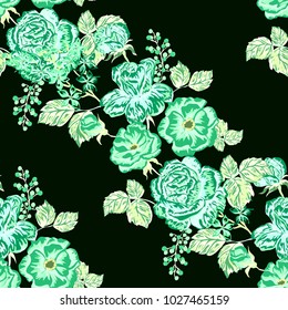 Rose seamless pattern. Beautiful floral texture. Vintage.
