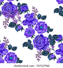 Rose seamless pattern. Beautiful floral texture. Vintage.