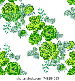 Rose seamless pattern. Beautiful floral texture. Vintage.