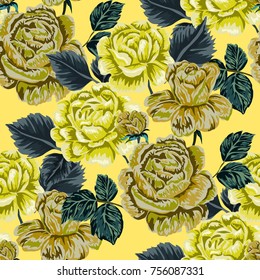 Rose seamless pattern. Beautiful floral texture. Vintage.