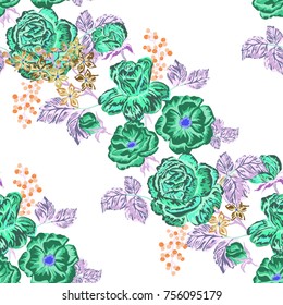 Rose seamless pattern. Beautiful floral texture. Vintage.