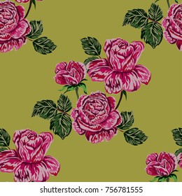 Rose seamless pattern. Beautiful floral texture. Vintage.