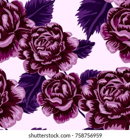 Rose seamless pattern. Beautiful floral texture. Vintage.