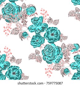 Rose seamless pattern. Beautiful floral texture. Vintage.

