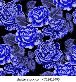 Rose seamless pattern. Beautiful floral texture. Vintage.
