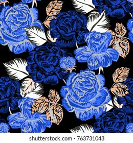 Rose seamless pattern. Beautiful floral texture. Vintage.

