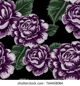 Rose seamless pattern. Beautiful floral texture. Vintage.