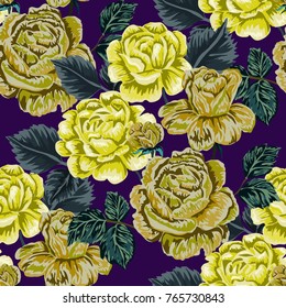 Rose seamless pattern. Beautiful floral texture. Vintage.

