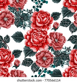 Rose seamless pattern. Beautiful floral texture. Vintage.

