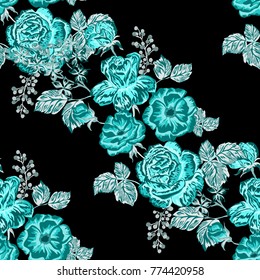 Rose seamless pattern. Beautiful floral texture. Vintage.

