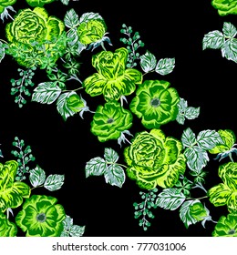 Rose seamless pattern. Beautiful floral texture. Vintage.
