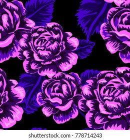 Rose seamless pattern. Beautiful floral texture. Vintage.
