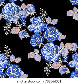 Rose seamless pattern. Beautiful floral texture. Vintage.
