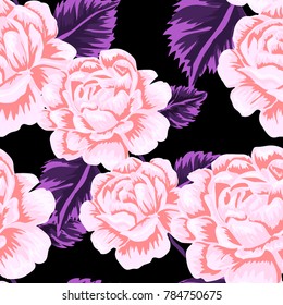 Rose seamless pattern. Beautiful floral texture. Vintage.
