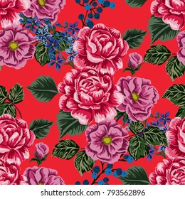 Rose seamless pattern. Beautiful floral texture. Vintage.
